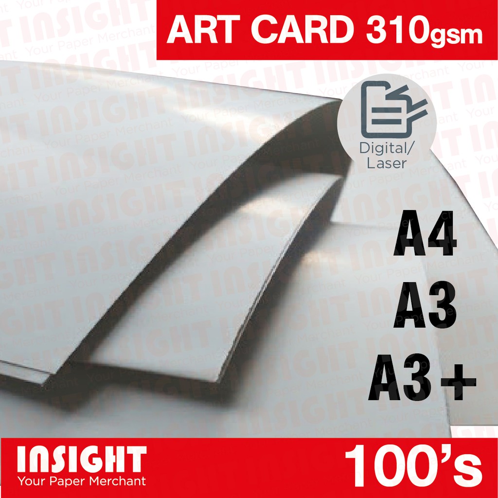 Art Card 310gsm 100's A5 A4 A3 A3+ Gloss Coated card book cover