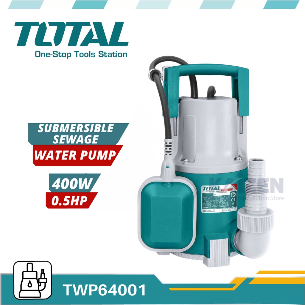 TOTAL TWP64001 0.5HP SUBMERSIBLE SEWAGE WATER PUMP 400W Shopee Malaysia