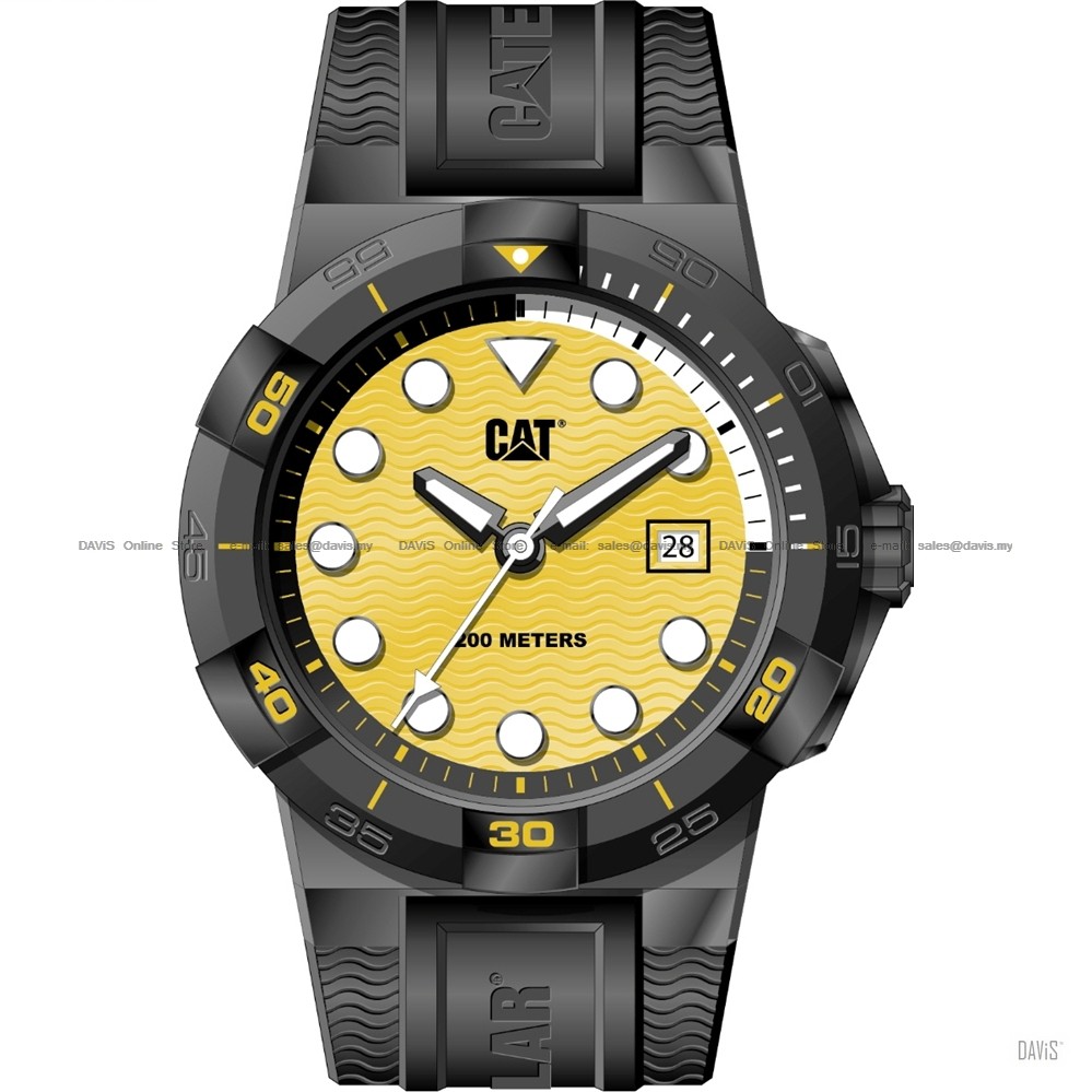 Caterpillar CAT Watches SI.161.21.721 SHOCK Diver Silicon Yellow Black