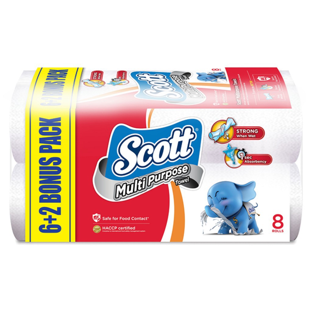 Scott Multipurpose Kitchen Tissue / Kitchen Towel 6 Rolls / 8 Rolls