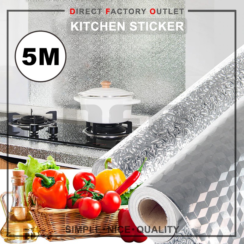 DFO Kitchen Oil Proof Sticker Aluminium Foil Kitchen Stove Self