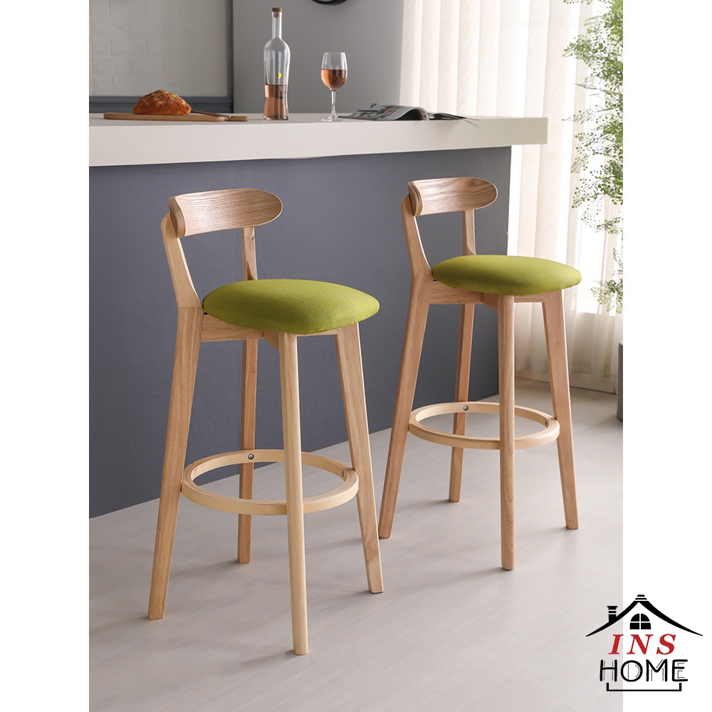 Solid Wood High Chair Modern Minimalist High Stool Bar Chair Front Desk