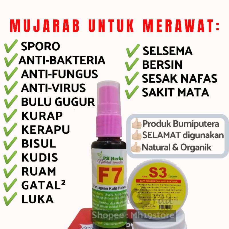 Set Sporo Spray F7 dan Cream S3 Natural Cats Spray Kucing Sporo Nanah