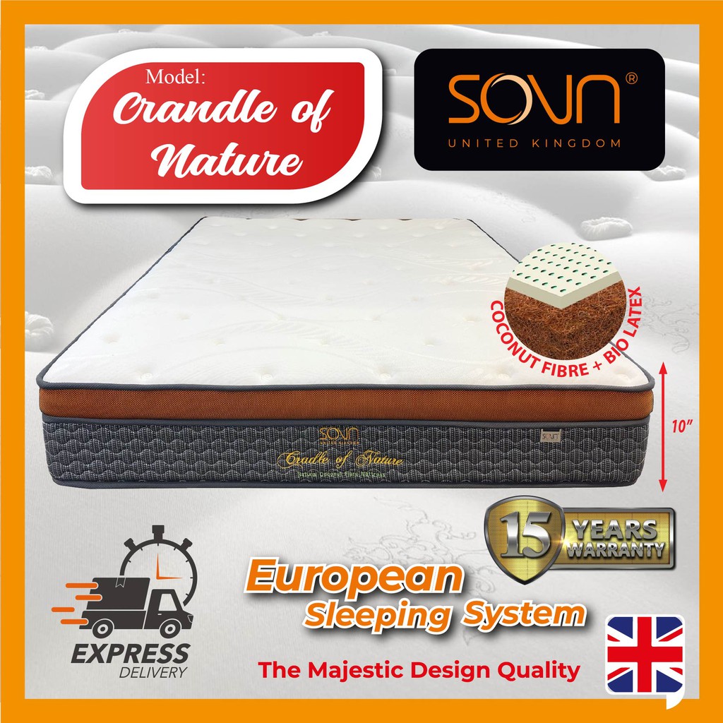 [READY STOCK] SOVN CRADLE OF NATURE COCONUT FIBER MATTRESS ( SINGLE, SUPER SINGLE, QUEEN SIZE