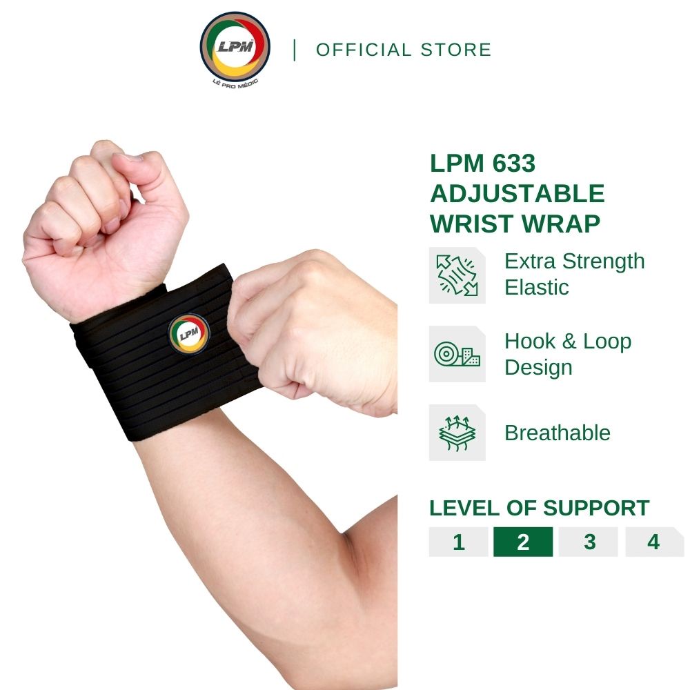 LPM Wrist Support 633 Adjustable Wrist Strap Breathable Durable Elastic
