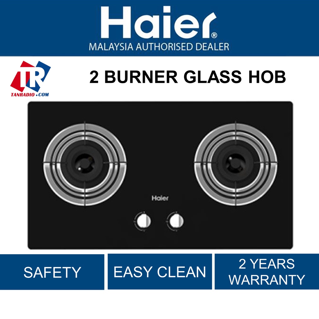 Haier ( XG230NE ) Gas Hob Black Glass 2 Burner Dapur Gas Shopee