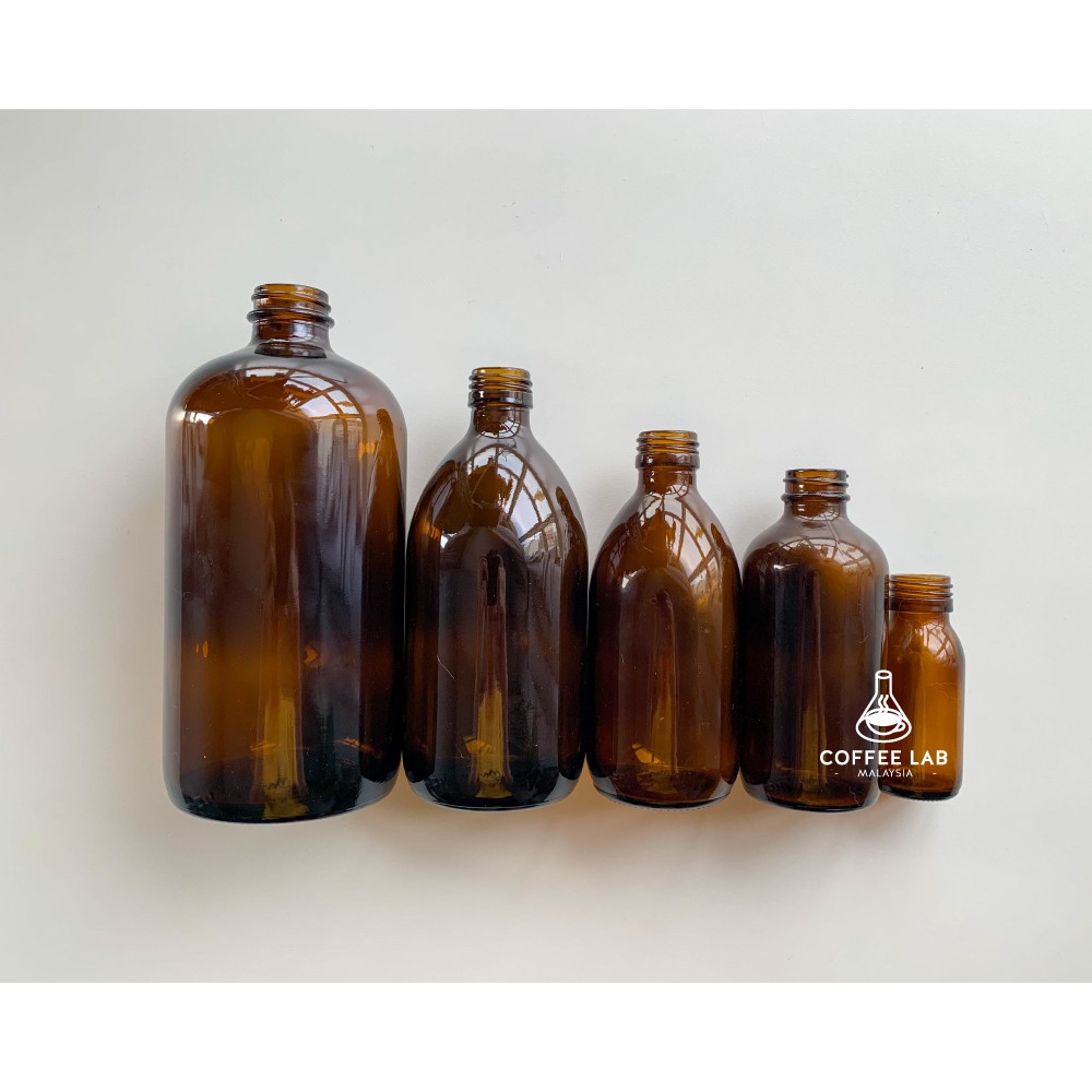 Food Safe Amber Glass Bottle for Cold Brew Coffee With Cap 230ml, 300ml, 500ml, 1000ml Shopee
