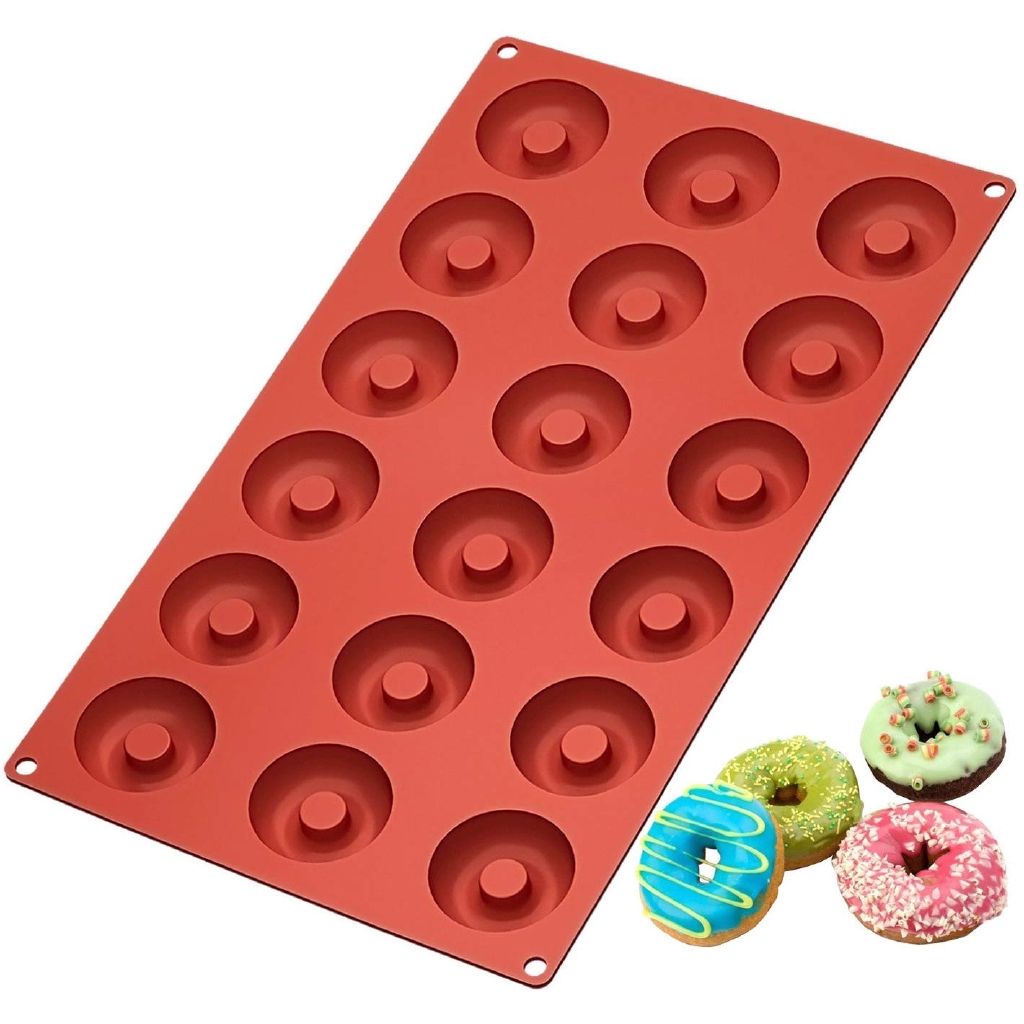 Silicone Mini Donut Mold Pan, 18 Cavity Doughnut Baking Mold Tray