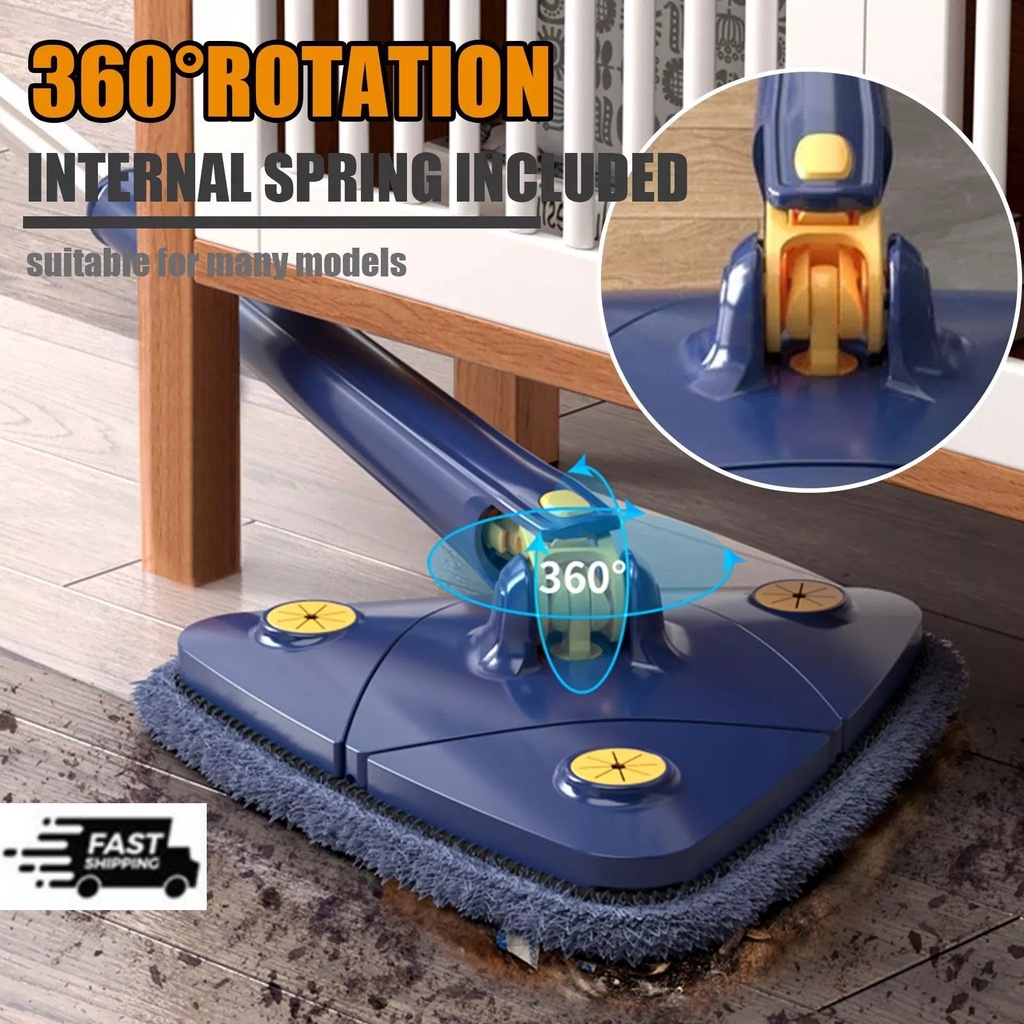 NEW Telescopic Triangle Mop 360 Rotatable Adjustable Cleaning Mop for