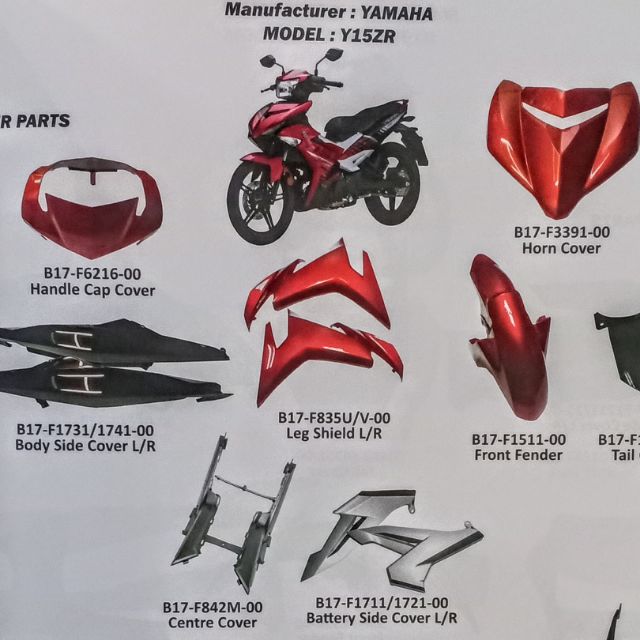 Body cover set yamaha Y15ZR V1 & V2 Shopee Malaysia