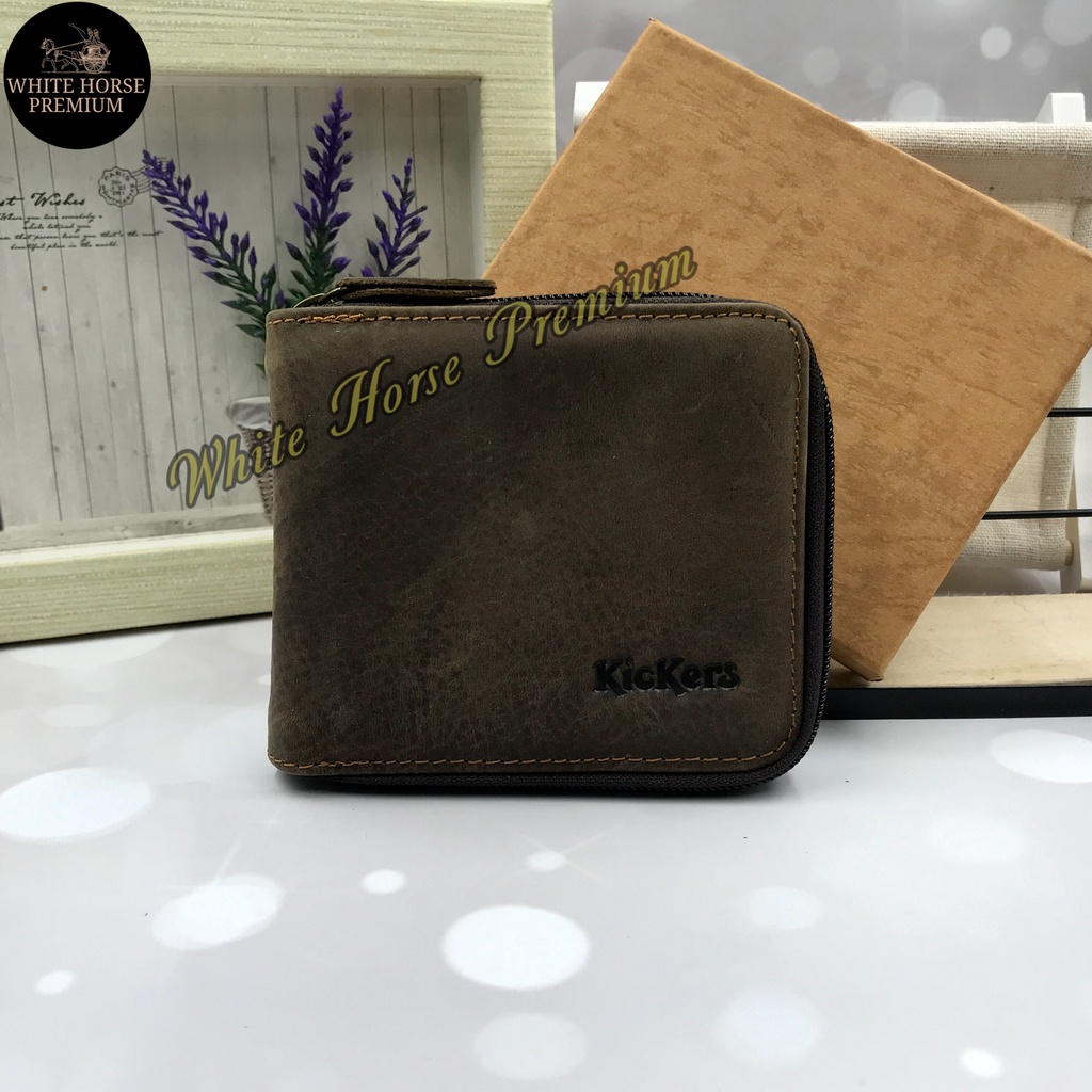 Leather Wallet Zip Short Wallet Leather Purse Kulit Dompet Lelaki Kulit