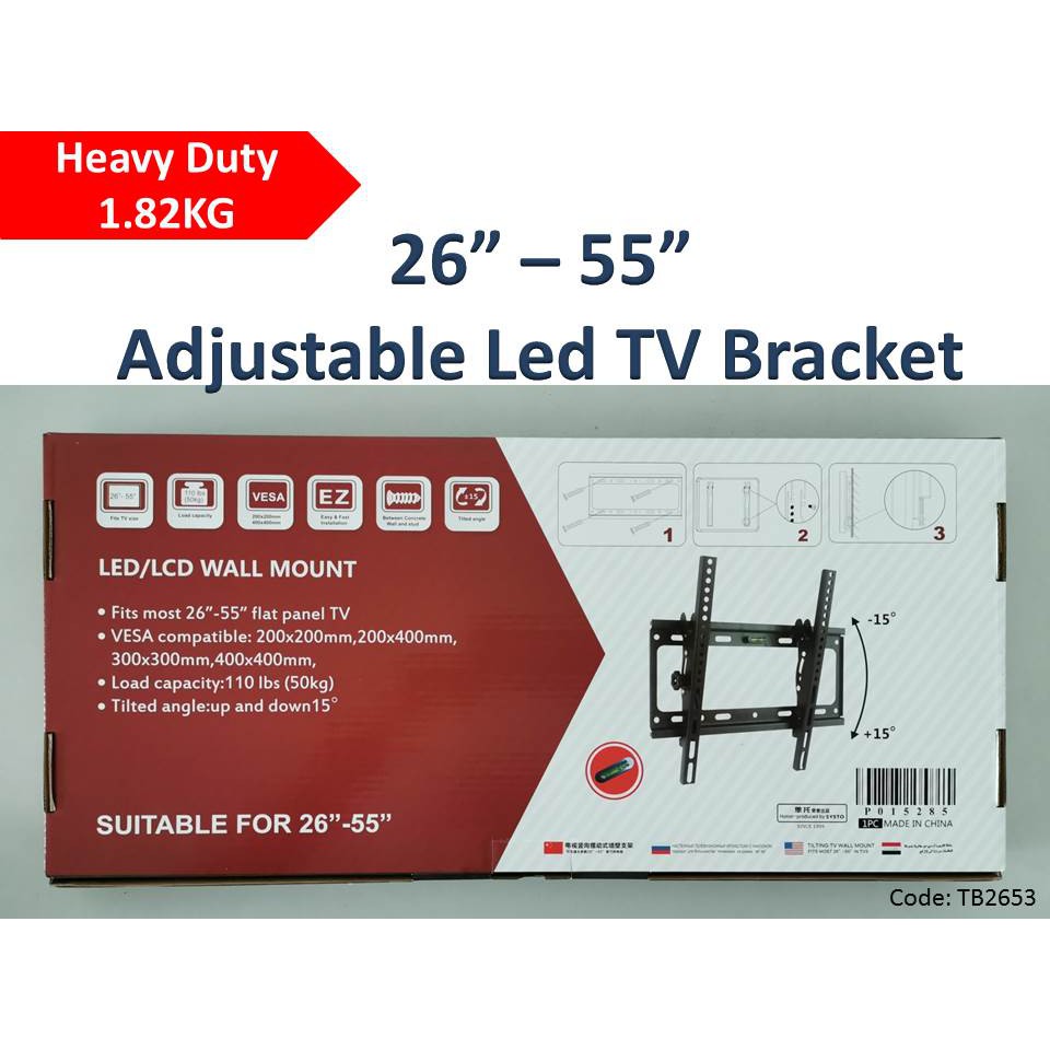 26"55" ADJUSTABLE LED TV BRACKET (HEAVY DUTY) Shopee Malaysia