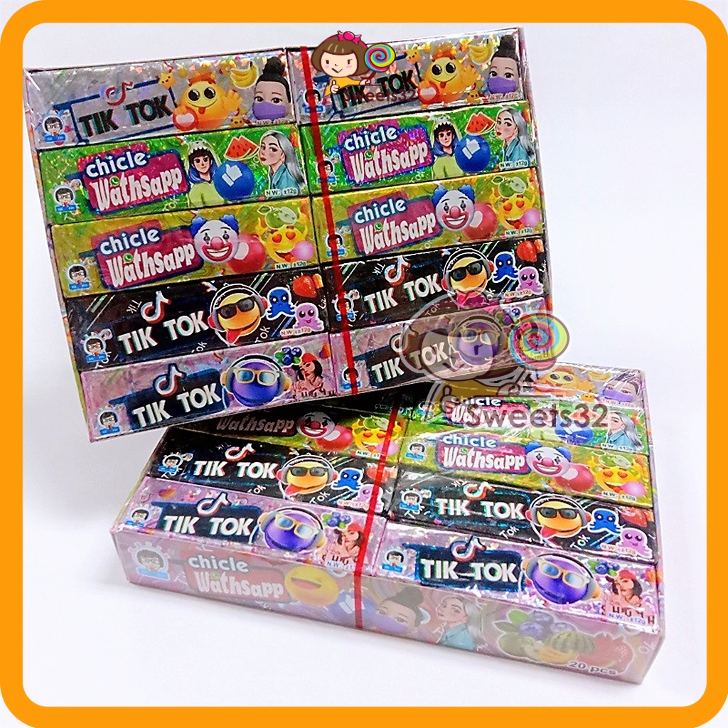 Tik Tok Chewing Gum with Tattoo (HALAL) 20pcs Shopee Malaysia