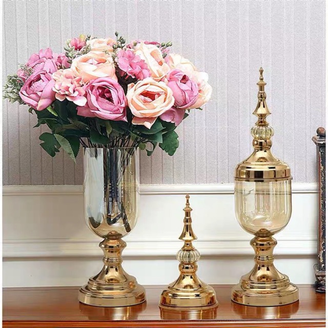 DECORATIVE GOLD VASE SET OF 2 (READY STOCK) Shopee Malaysia