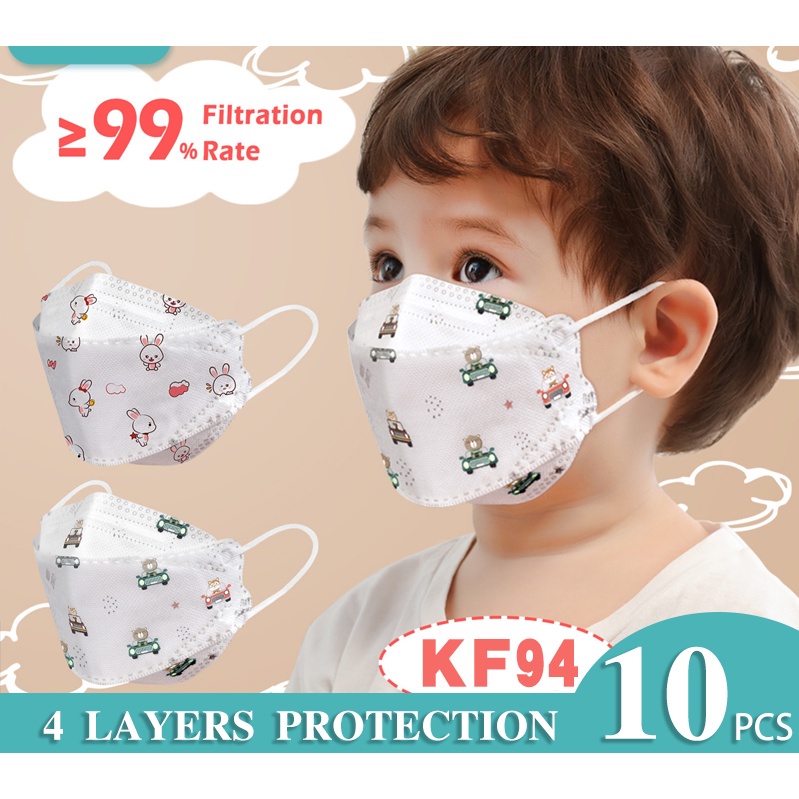 Malaysia(Ready Stock) KF94 3D Kids Mask 10pcs 4ply Disposable Korea