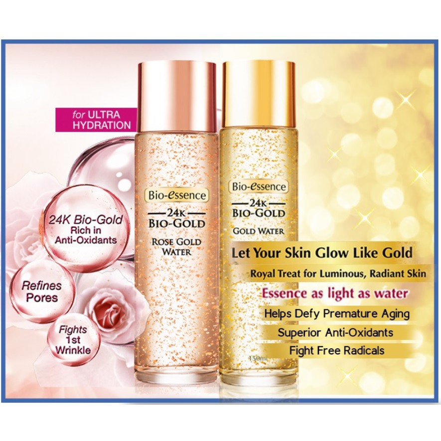 BIOESSENCE 24k Gold Water / Rose Gold Water (100ml