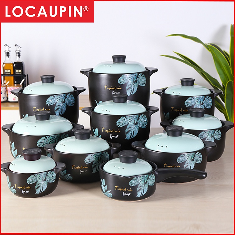 Locaupin Ceramic Stockpot, Stovetop Ceramic Cookware, Soup Pot Stew Pan