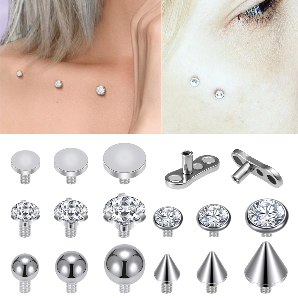 1 PC Dermal Anchor Piercings Accessory Stainless Steel Anti Allergy