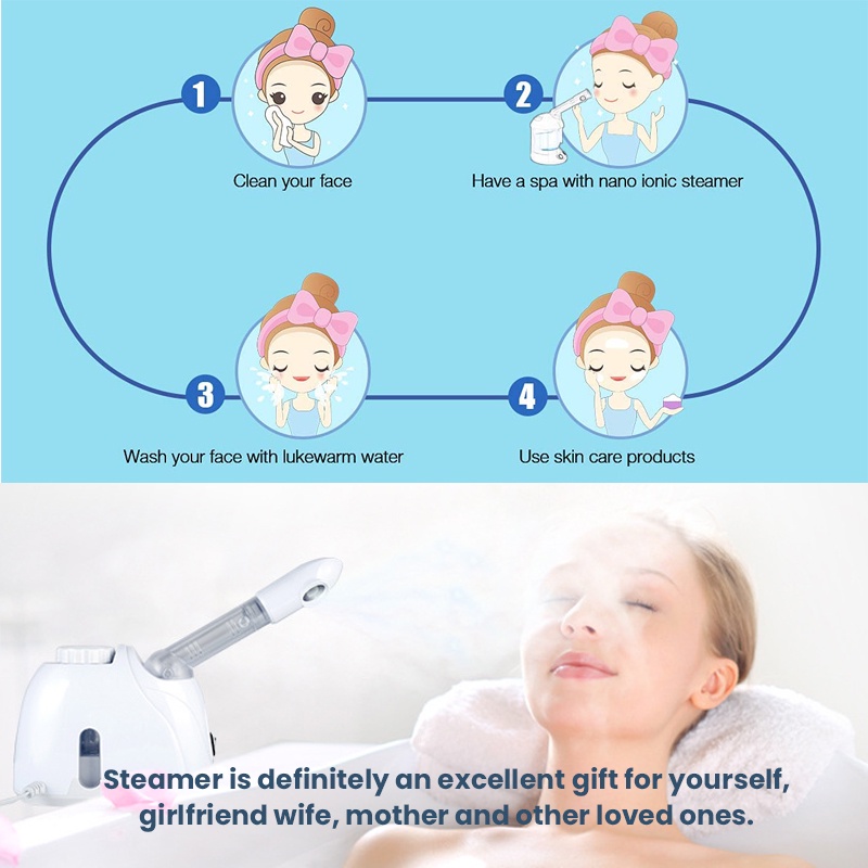 CLOT Ozone Facial Sauna Steamer Spa Face Pore Enlarge + Ultrasonic Ion