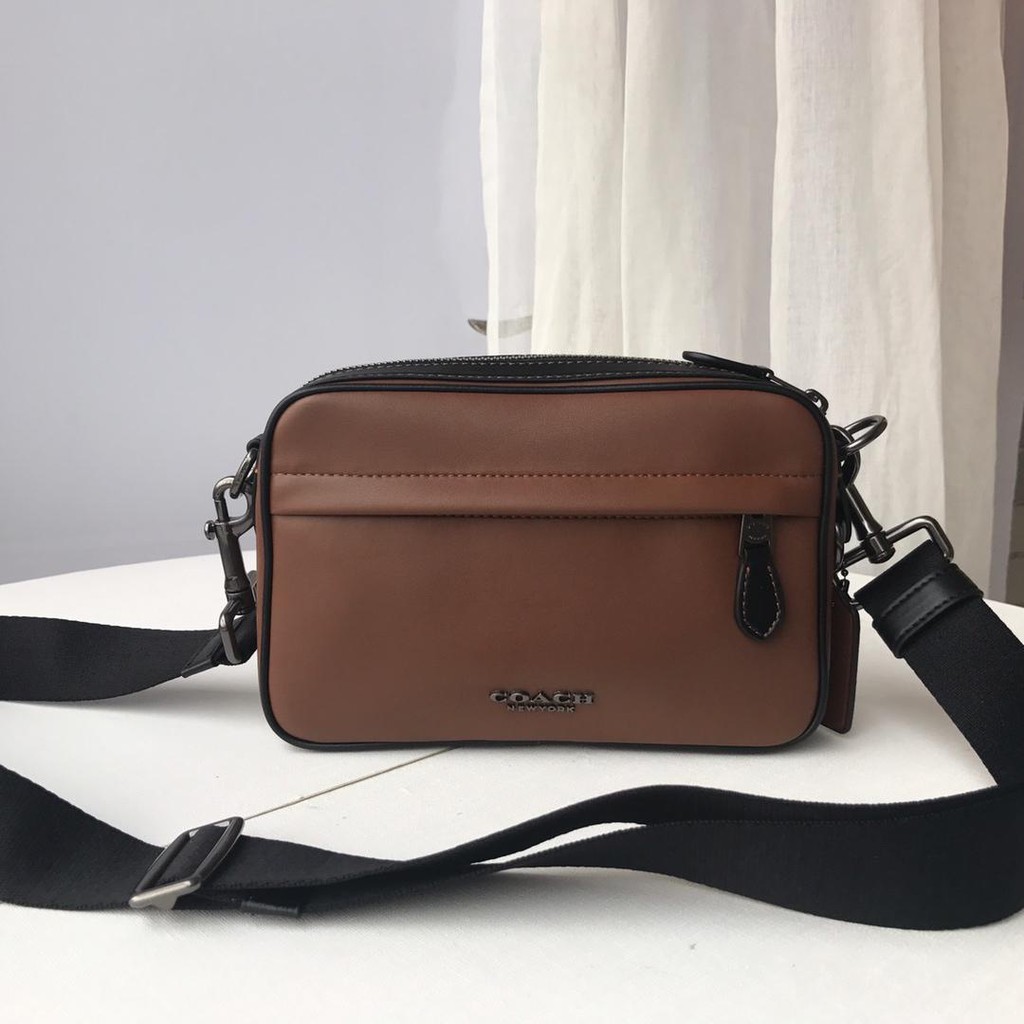 Coach Mens Leather Shoulder Crossbody Bag