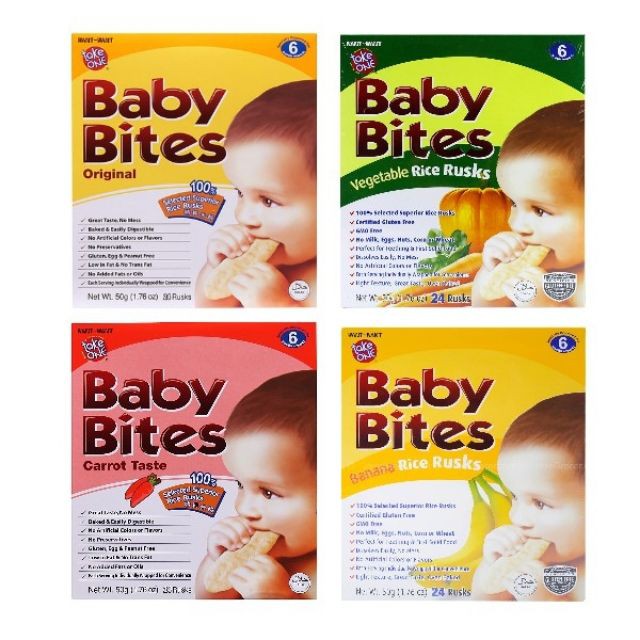 BABY BITES Biskut Bayi Makanan Bayi Baby Rice Rusks Baby Biscuit Baby