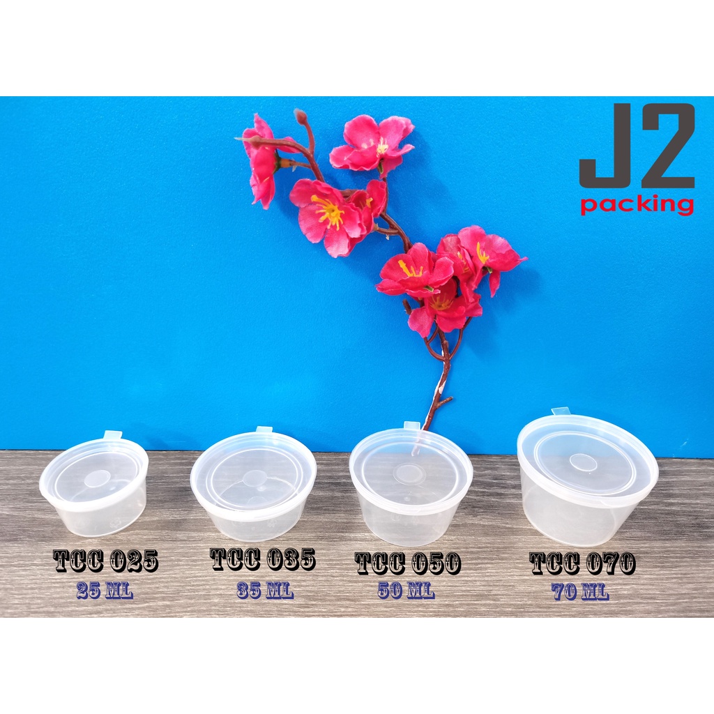 Plastic Sauce Container with Lid / Mini Round Sauce Container 25ml/35ml/50ml/70ml Bekas Sos Tage