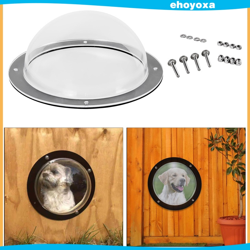 [ehoyoxaMY] Pet Dog Fence Window,Durable Acrylic Round Dome Fence