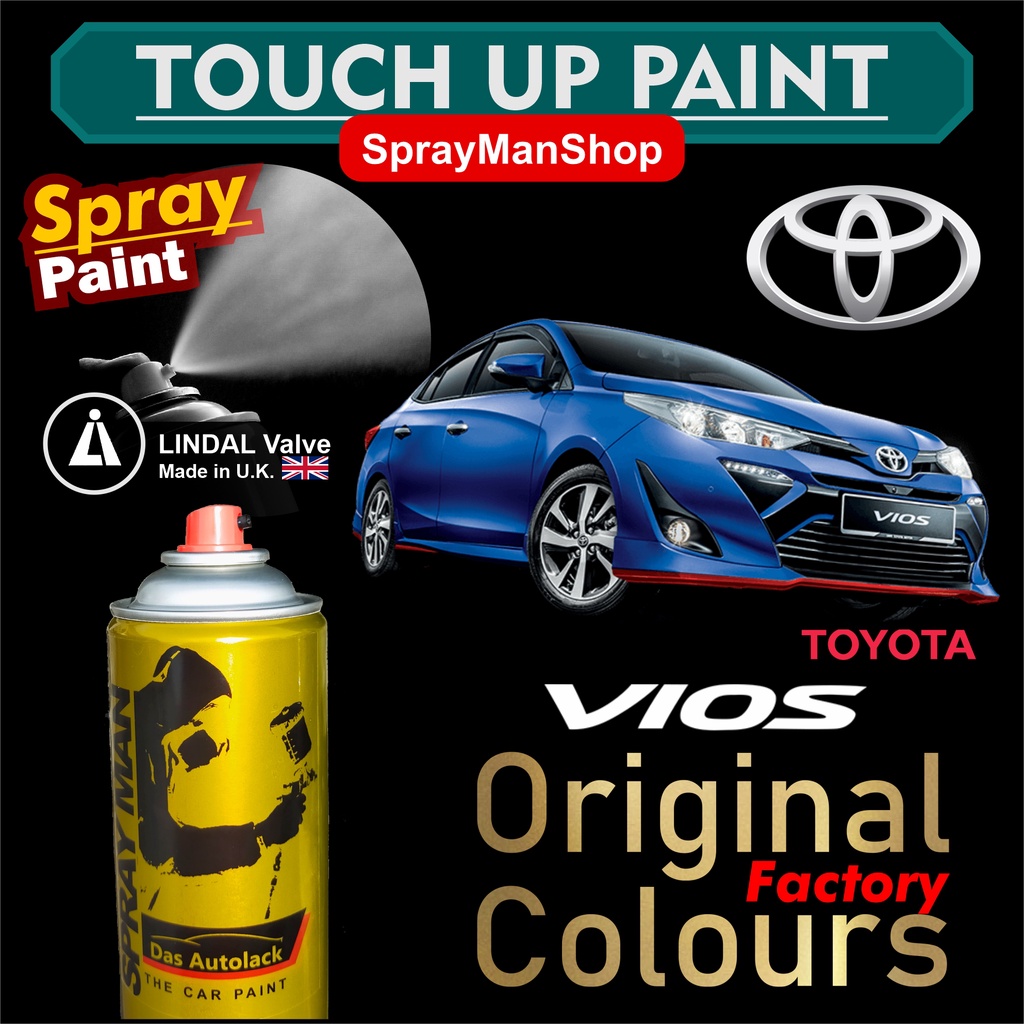 Toyota Vios Touch Up Paint (UK) Lindal Aerosol Valve 400ml Spray Paint