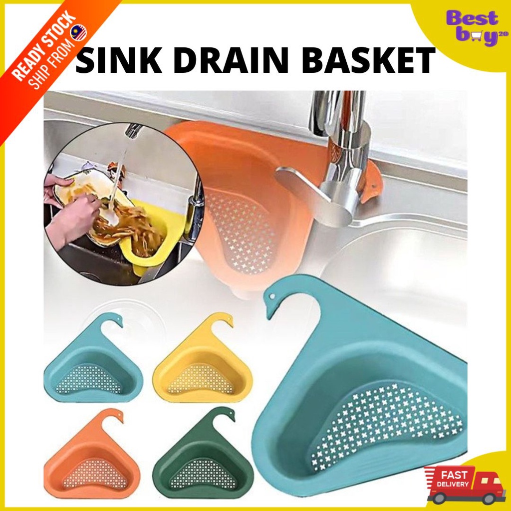 Sink Drainer Triangle Drain Basket Kitchen Sink Bathroom Basin Kitchen