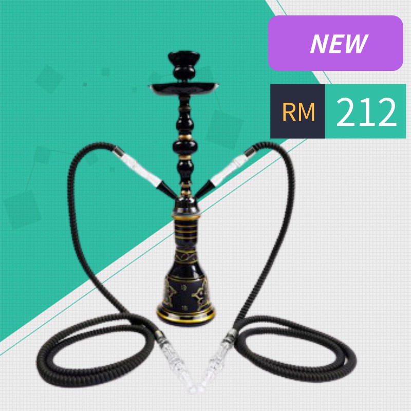 Hookah Shisha Pipe Narguile Cachimba Waterpijp Sisha Double Hose Chicha