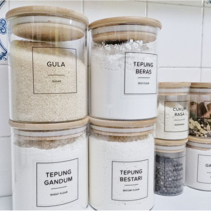 24pcs Sticker Dapur Minimalist / Sticker Label Shopee Malaysia