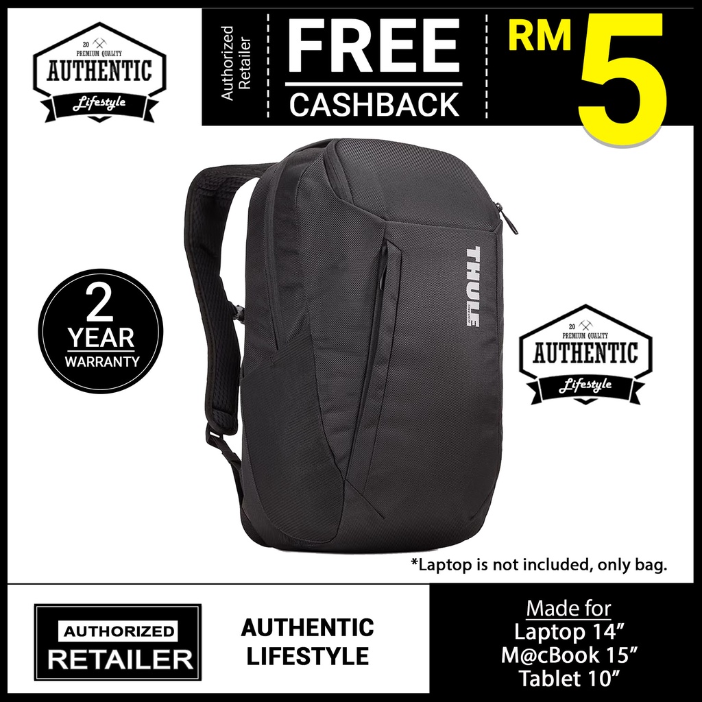 Thule Accent Backpack 20L Protect 14" Laptop or 15" McBook and 10
