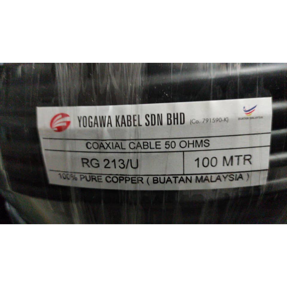 YOGAWA RG213 50 OHM COAXIAL CABLE (Loose cable)(made in malaysia