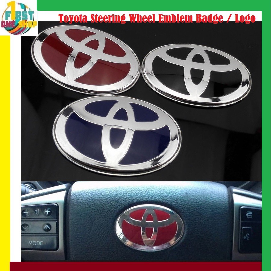 Toyota Steering Wheel Emblem Badge / Logo Lambang Kereta Toyota