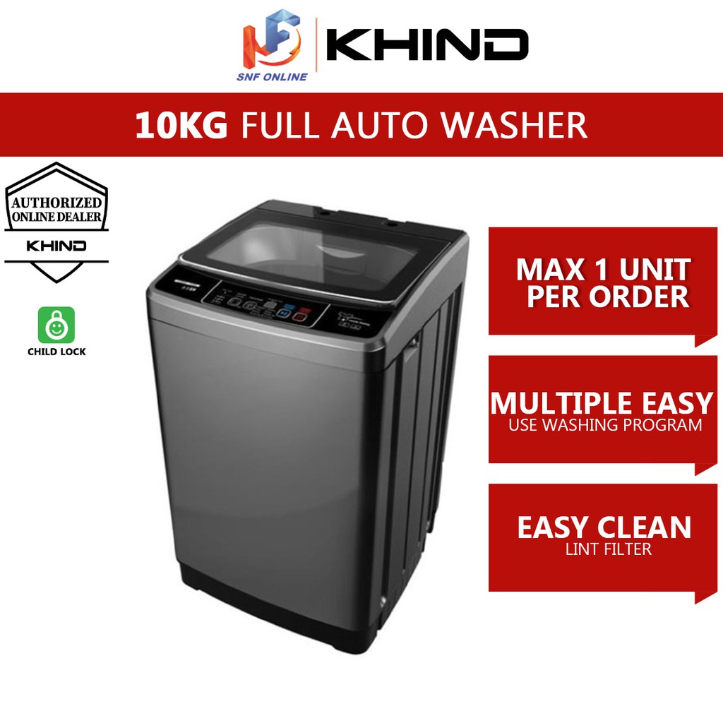 Khind Fully Auto Washing Machine Washer (10 kg) WM100A Shopee Malaysia
