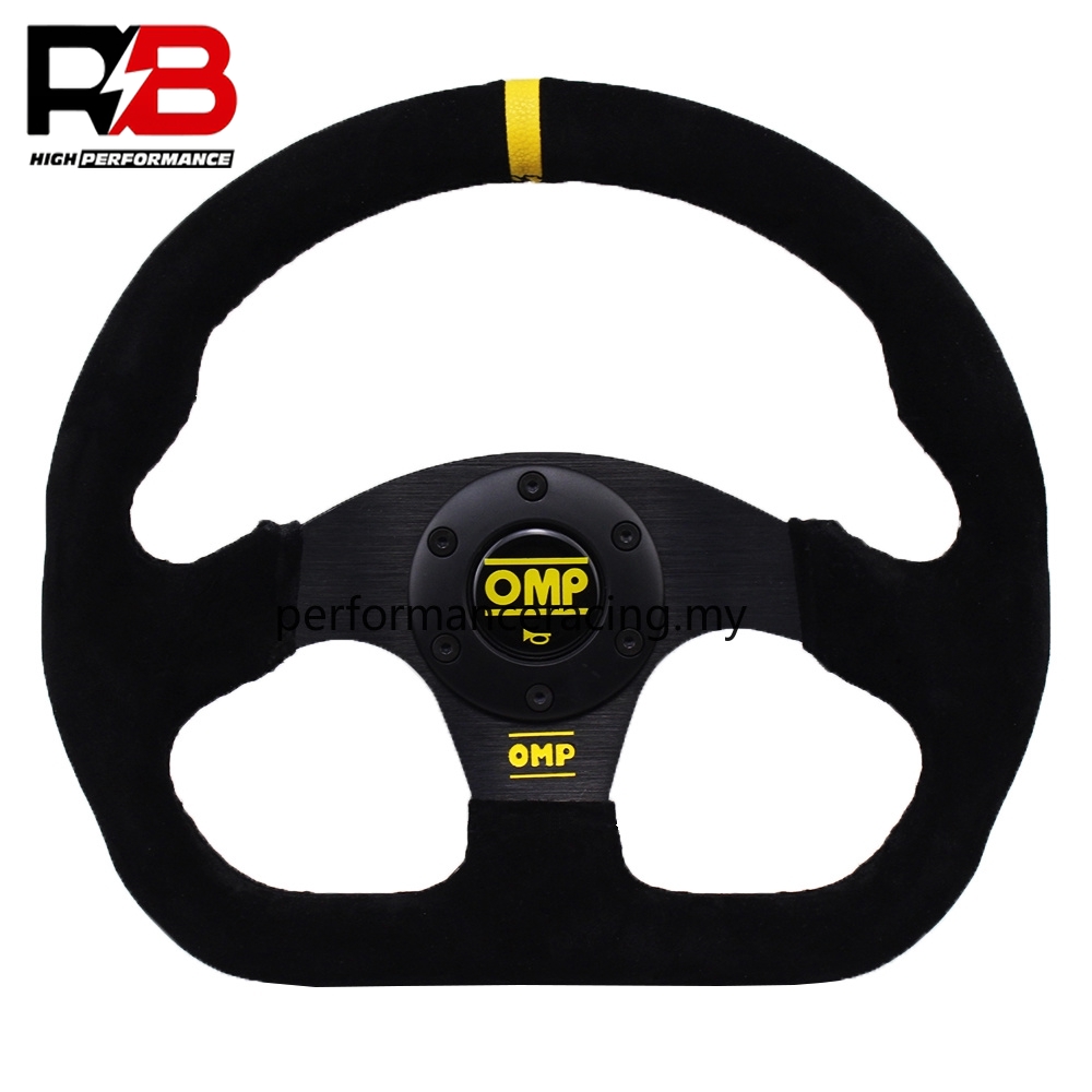 13inch OMP Steering Wheel Suede Leather black line Steering Wheel