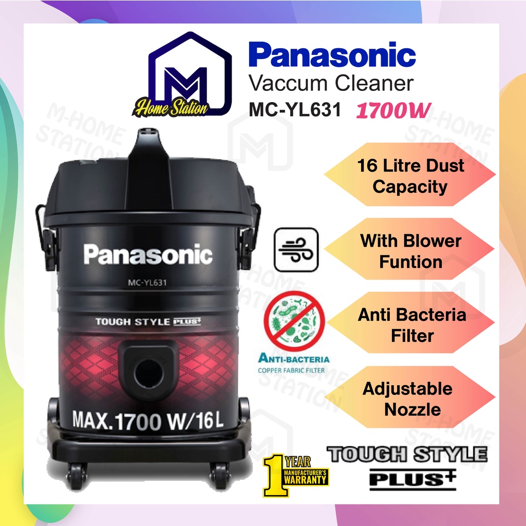 Panasonic 1700W Tank Type Vacuum Cleaner ( 16L ) MCYL631 MCYL631RV47