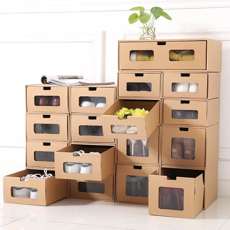 Tremall ( Ready Stock ) Kotak Kasut cardboard shoe box organizer with