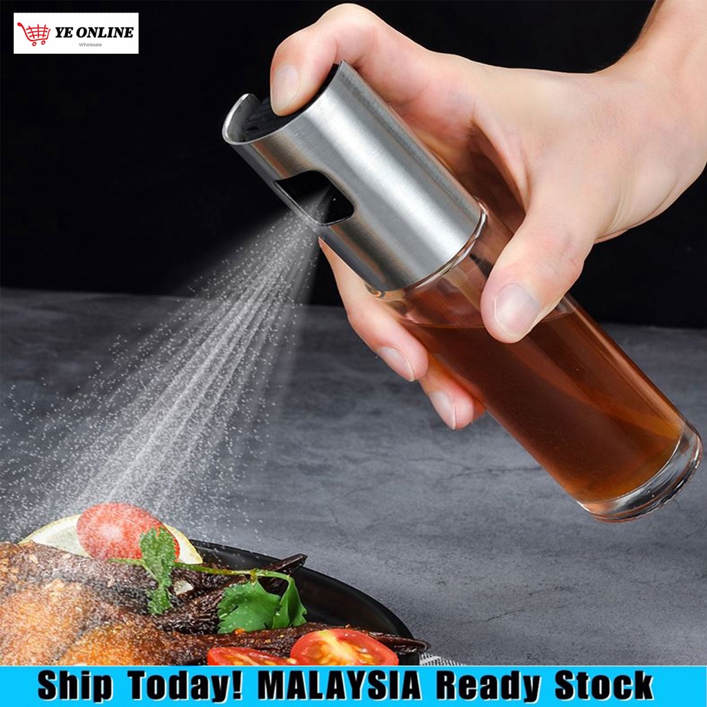 Oil Spray Bottle Grill Food Mist Sprayer Condiment Liquid Glass Bottles
