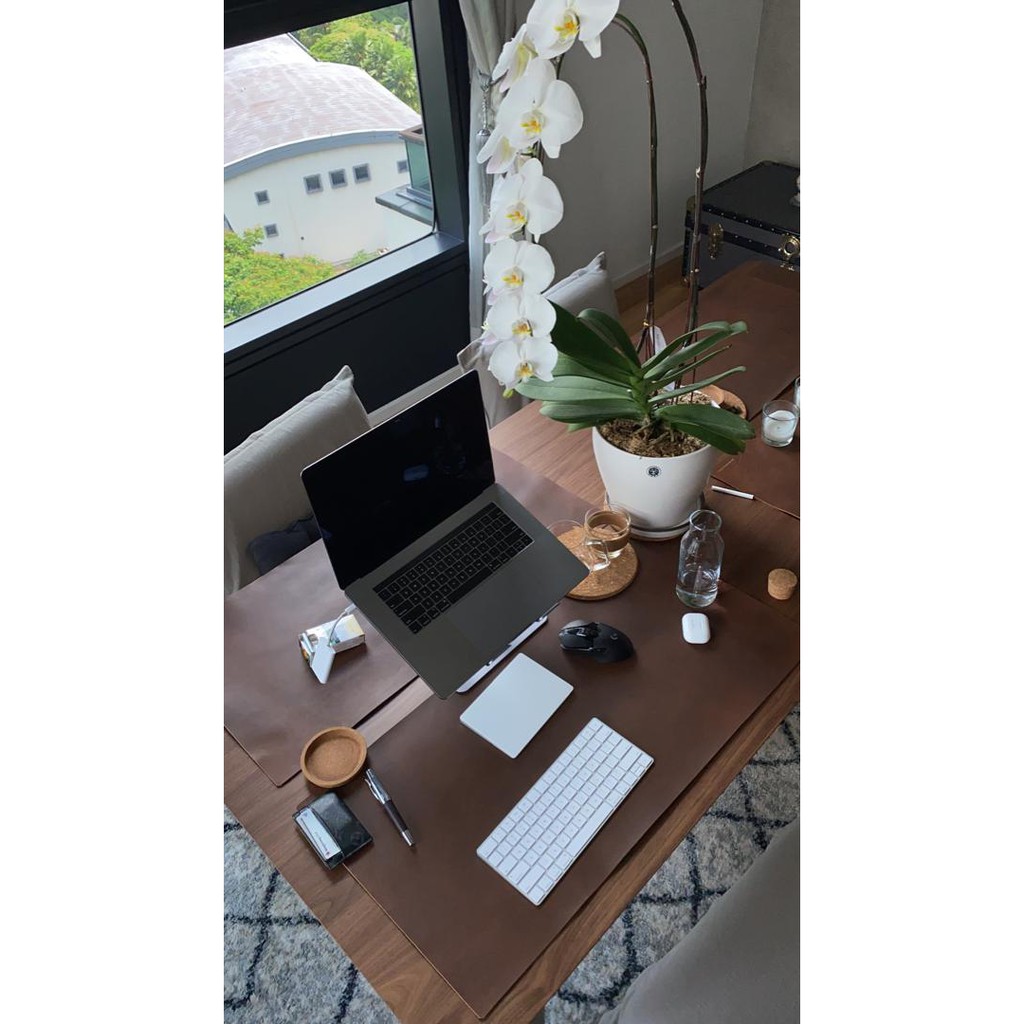 Genuine Leather Table/ Desk Placemat Office Desk Desktop Mat Computer