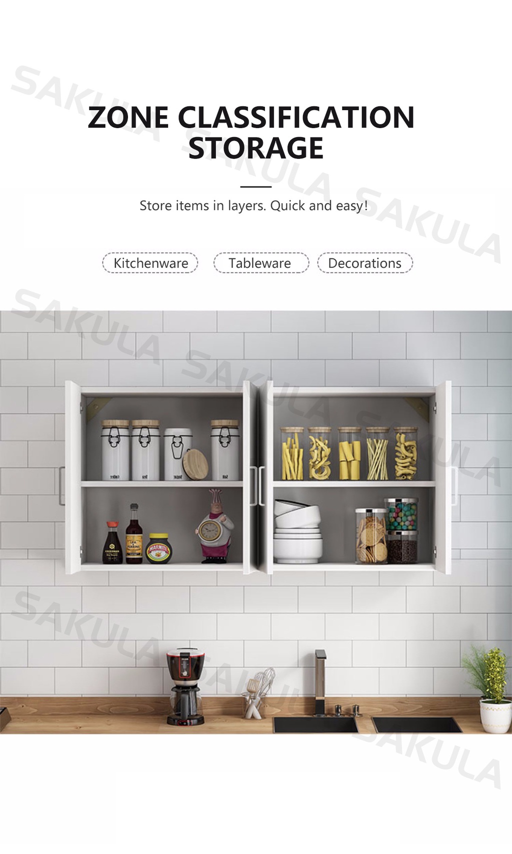 Sakula kitchen wall Bathroom Hanging Locker Top For