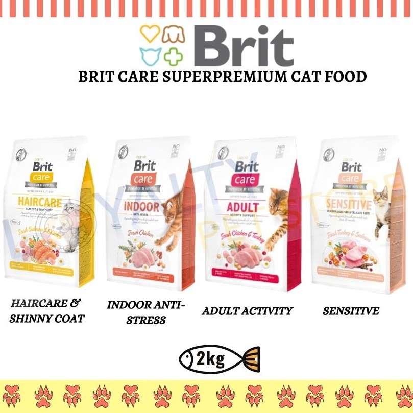 Brit Care Cat Food 2kg Super Premium Cat Dry Food (Grain Free) / Brit