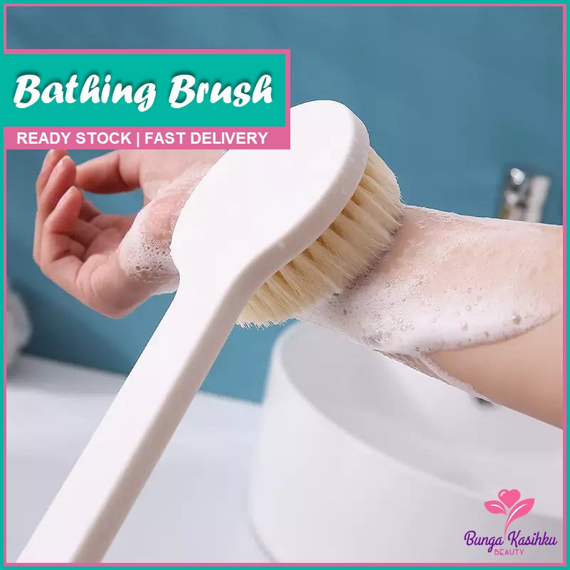 Shower Brush PINK or WHITE MUJI Style Soft Nylon Bath Body Cleaning