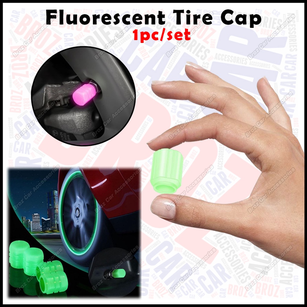 Silicone Fluorescent Tire Cap Tyre Nut Luminuos Valve Cap Penutup Tayar