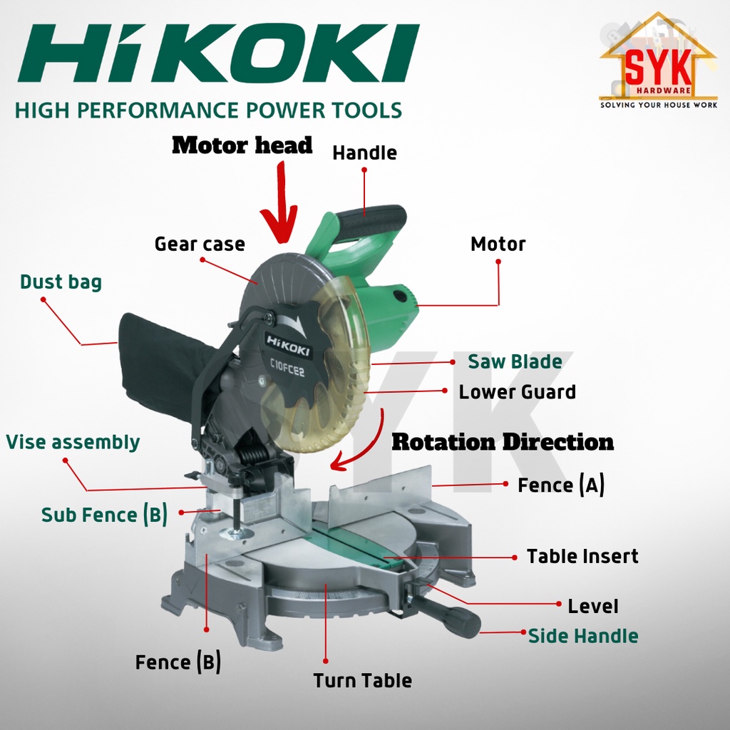 SYK HIKOKI HITACHI C10FCE2 10" (255mm) Heavy Duty Electric Compound