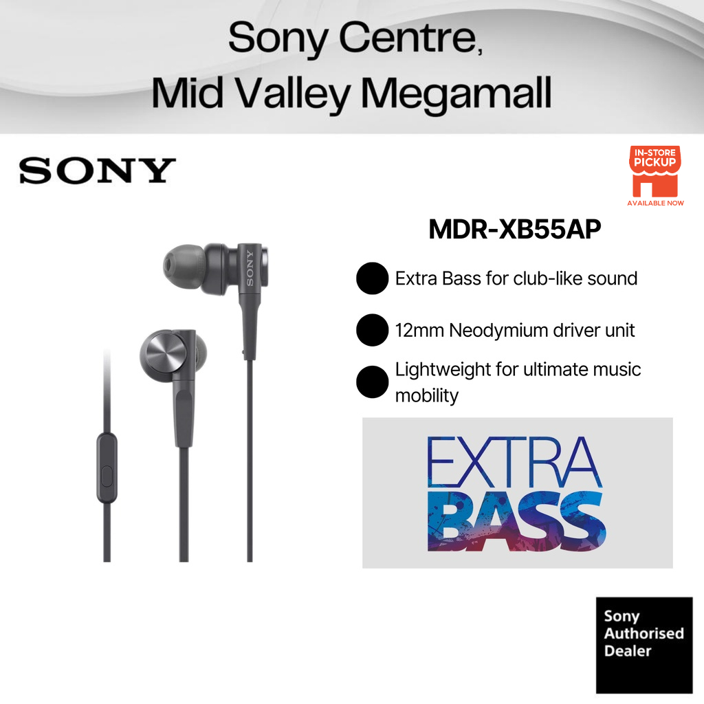 Sony MDR-XB55AP MDRXB55AP XB55AP EXTRA BASS with Microphone In-Ear