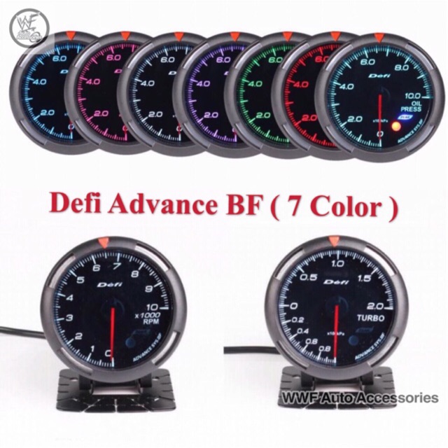 Defi Style Meter Advance BF 2.5 Inch / Defi Gauge 60mm with 7 Color