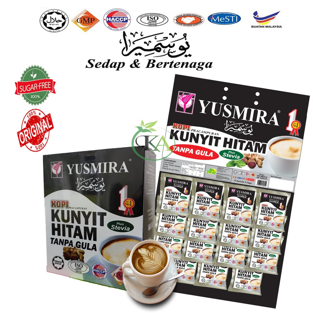 BEST BUY Kopi Yusmira Kunyit Hitam TANPA GULA Berwajah Baru Shopee