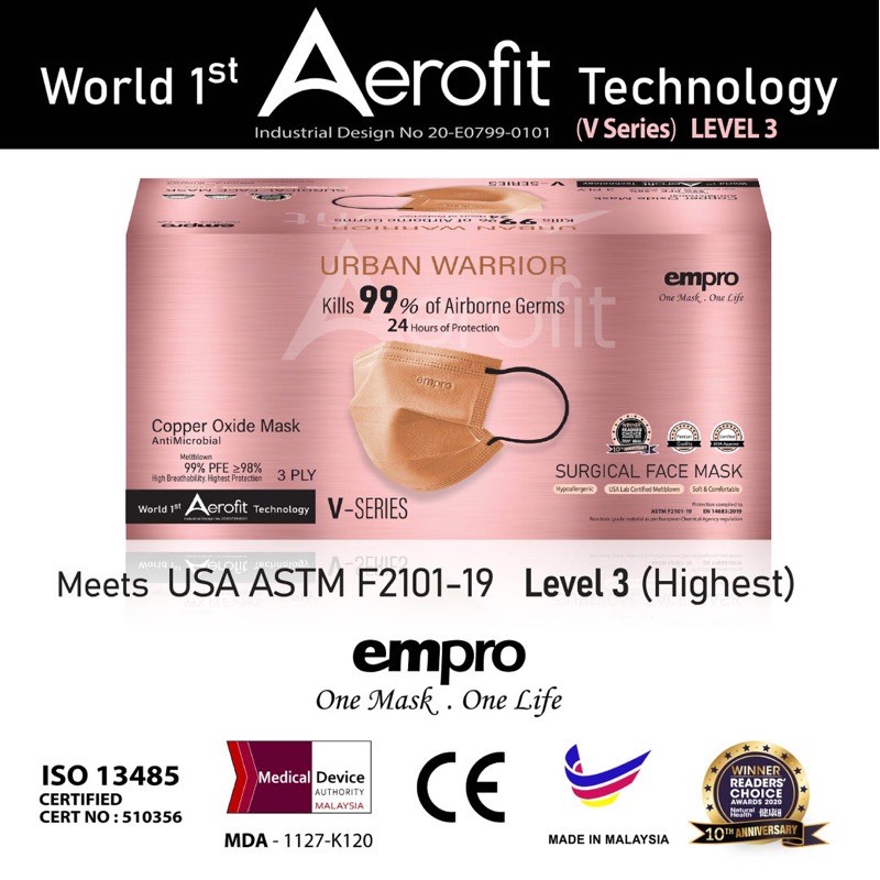 empro aerofit V SERIES ANTIMICROBIAL ANTIVIRUS copper oxide surgical