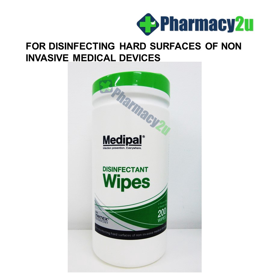 MEDIPAL DISINFECTANT WIPES 200 WIPES ANTIBACTERIAL HARD SURFACE WIPES